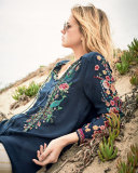 Peacock Embroidered Georgette Top