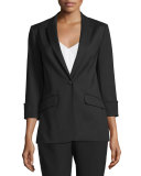 Alex Stretch Crepe Blazer, Black