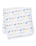 Jurassic Journey Reversible Bib, White/Navy