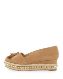 Carmel Studded 70mm Espadrille Flat, Noisette/Light Gold