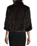 High-Collar Layered Fur Coat