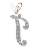 Alphabet J Bag Charm, Starlight Silver