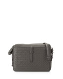 Medium Woven Camera Front Shoulder Bag, New Light Gray