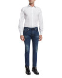 Regular-Fit Vintage Wash Selvedge Denim Jeans, Blue