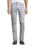 Neutral Slim-Fit Twill Pants, Light Gray