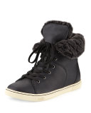 Croft Luxe Quilt Sneaker, Black
