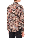 Camu Butterfly Long-Sleeve Sport Shirt, Navy/Pink Multi