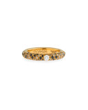 18K Yellow Gold Ring with Mixed Diamonds, Size 6.75