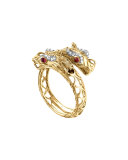 Naga 18k Gold, Diamond & Ruby Gold Ring