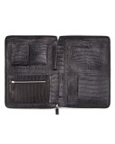 Zip-Around Crocodile Portfolio, Black