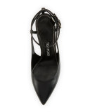 Leather Ankle-Lock 85mm Pump, Black