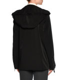 Tech Removable-Hood Coat, Black