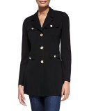 Dressed Up Button-Front Jacket, Black