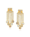 18K Yellow Gold Tassel Moderne Short Fringe Diamond Earrings