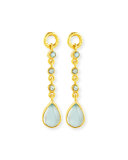 19k Aquamarine Earring Pendants