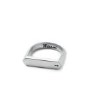 Men's Brushed Silver Flat-Top Ring