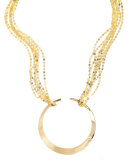 Nude Geo Hoop Pendant Necklace