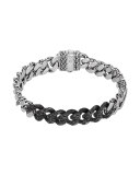 Classic Chain Lava Medium Link Bracelet with Black Sapphire