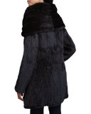 Mink Fur Oversized-Collar Coat