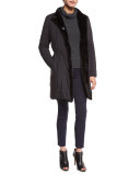 Berit Reversible Faux-Fur Trimmed Coat
