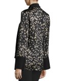 Aster Rowan Floral-Print Tie-Neck Top