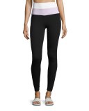 x kate spade new york blocked high-waist leggings, black/lilac/white