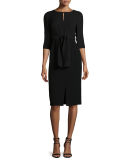 Jolie 3/4-Sleeve Tie-Waist Dress