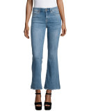 Lou Flare-Leg Cropped Jeans, Scallop