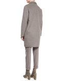 Jari Mid-Rise Ankle Pants, Gray/Brown Melange