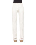 Mid-Rise Boot-Cut Pants, Pelican