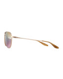 Universal Fit Lovitt Mirror Aviator Sunglasses, Rose Golden