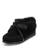 Aberdeen Fur-Lined Slipper, Black