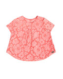 Short-Sleeve Boxy Lace Top, Pink, Size 4-10
