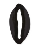Fur-Trim Cashmere & Wool Infinity Scarf, Black