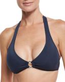 Halter Bikini Top w/Ring, Navy