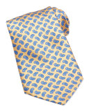 Neat Paisley Pattern Silk Tie, Yellow