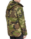Macmillan Hooded Parka Coat, Camo Green