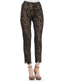 Floral-Lace Skinny Pants