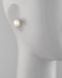 Fluted Pearl Stud Earrings, 12mm