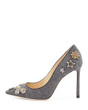 Romy Crystal Flannel 100mm Pump, Gray