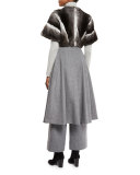 Wide-Leg Wool Pants, Gray