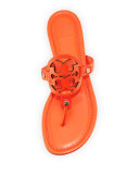 Miller Leather Logo Sandal, Poppy Red