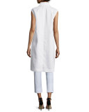 Zahra Linen Long Vest