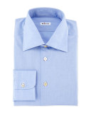 Basic Solid Poplin Dress Shirt, Blue