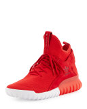 Men's Tubular X Primeknit Trainer, Scarlet/Collegiate Burgundy/Vintage White