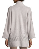 Oversized Open Metallic Eyelet Cardigan, Luxor Metallic