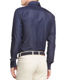 Japanese Denim Sport Shirt, Barchetta Blue
