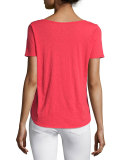 Zima Short-Sleeve Round-Neck Tee, Cherry