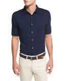Collection Perfect Piqué Short-Sleeve Shirt, Blue