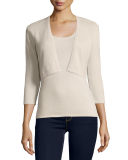 3/4-Sleeve Modern Cashmere Shrug